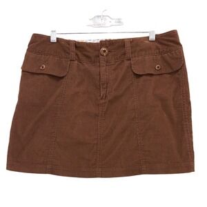 Horny Toad & Co Corduroy Mini Skirt Brown Womens‎ Size 12 Pockets Casual